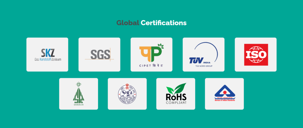 Simta Astrix's uPVC windows and doors global certifications.