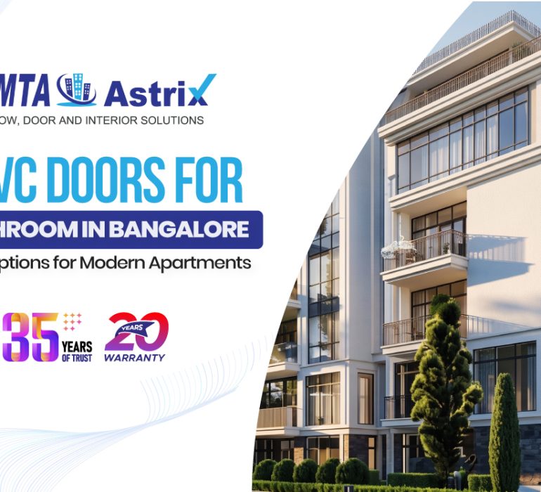 White uPVC bathroom door installed in a modern Bangalore apartment